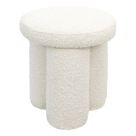 Wesley Ivory Boucle Stool by Ashcroft Imports at Eve Furniture