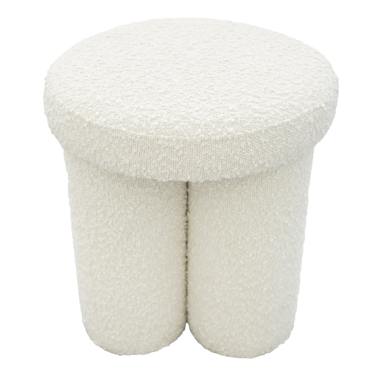 Wesley Ivory Boucle Stool by Ashcroft Imports at Eve Furniture