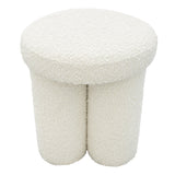 Wesley Ivory Boucle Stool by Ashcroft Imports at Eve Furniture