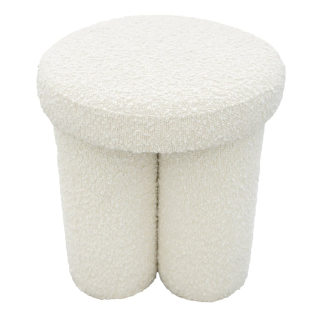 Wesley Ivory Boucle Stool by Ashcroft Imports at Eve Furniture