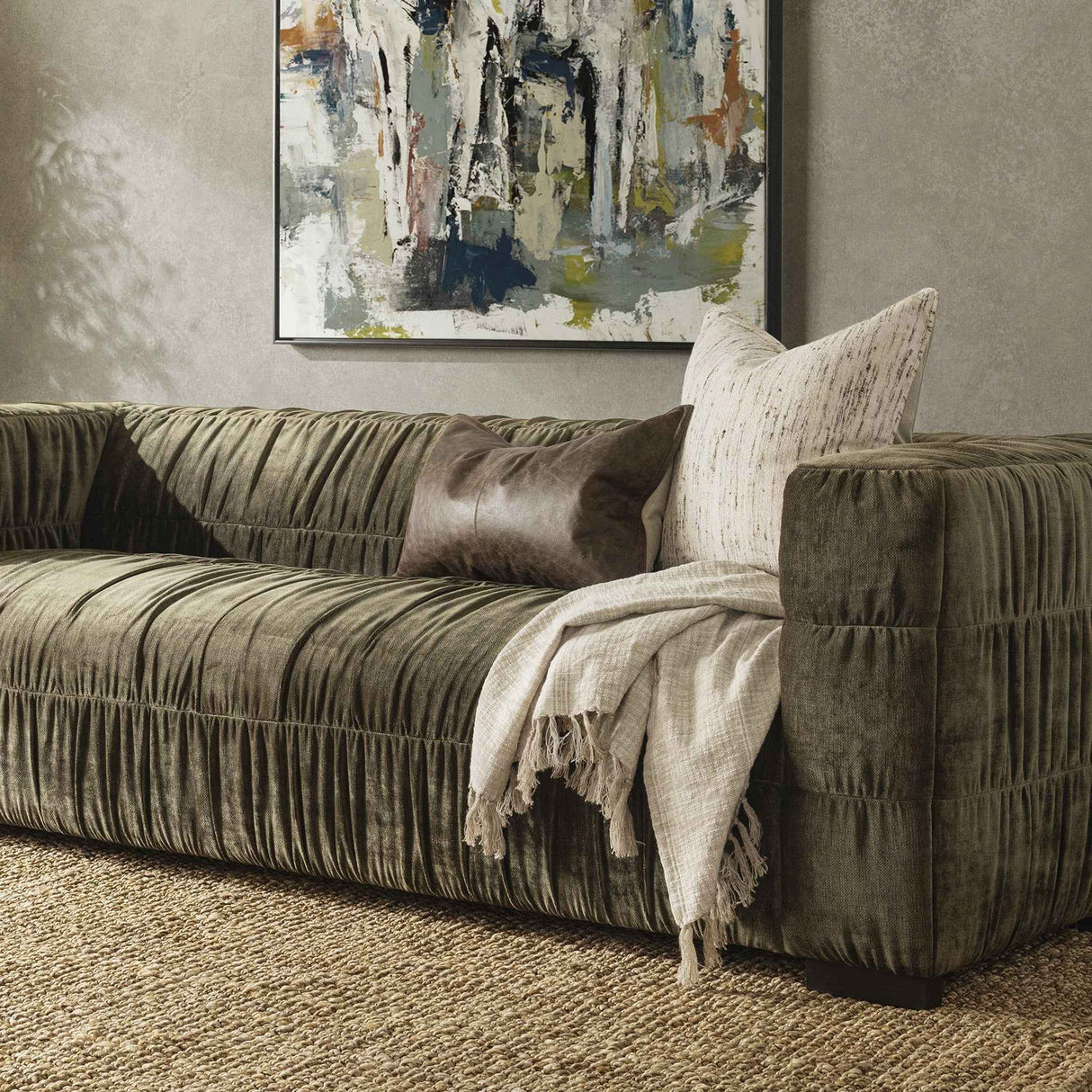 Afeela Fern Green Sofa by Classic Home at Eve Furniture