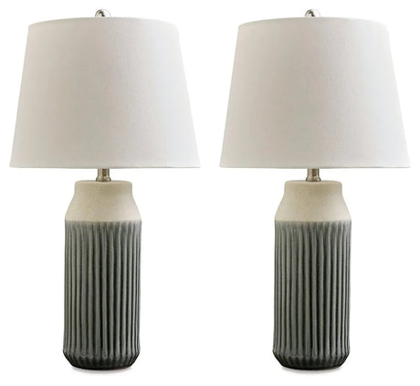 Afener Blue/Beige Table Lamp by Ashley at Eve Furniture