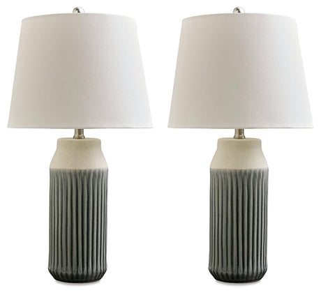 Afener Blue/Beige Table Lamp by Ashley at Eve Furniture