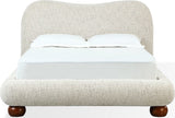 Afra Chinchilla Queen Chenille Upholstered Wood Leg Platform Bed by Modus Furniture at Eve Furniture