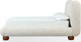 Afra Chinchilla Queen Chenille Upholstered Wood Leg Platform Bed by Modus Furniture at Eve Furniture