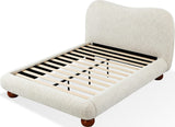 Afra Chinchilla Queen Chenille Upholstered Wood Leg Platform Bed by Modus Furniture at Eve Furniture