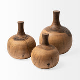 Afra Medium Solid Wood Vase Shaped Decorative Object by Mercana at Eve Furniture