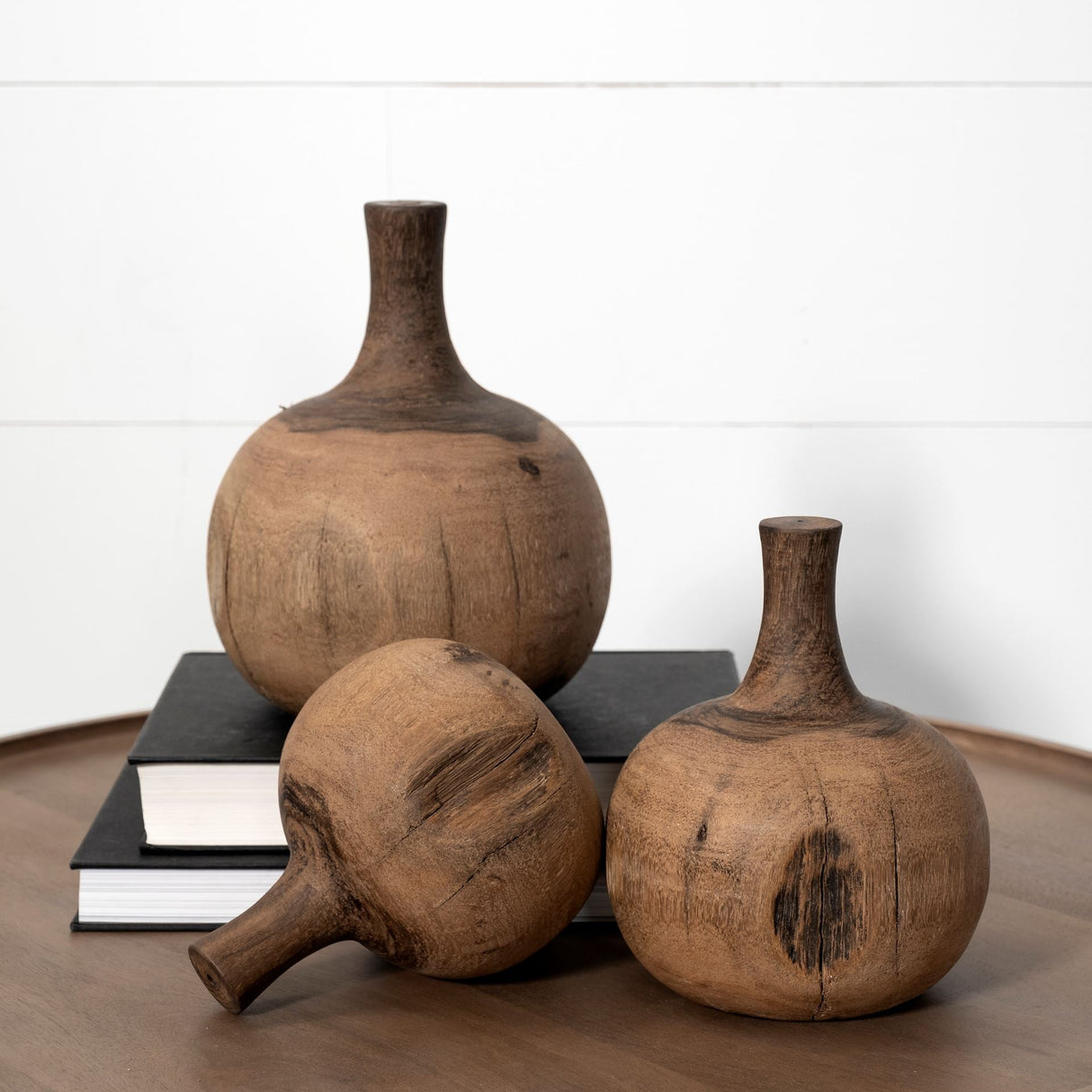 Afra Medium Solid Wood Vase Shaped Decorative Object by Mercana at Eve Furniture