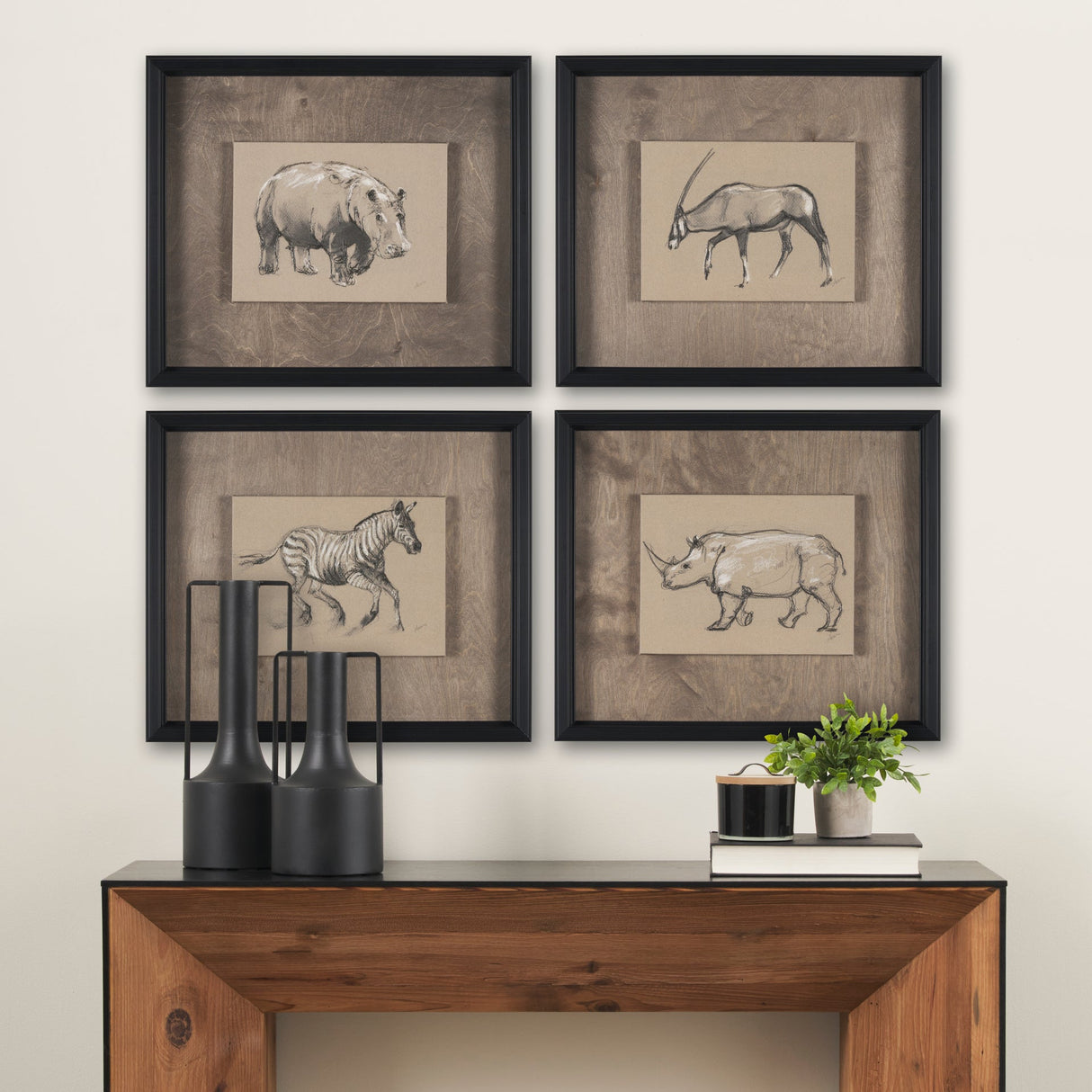 African Animal Study II by Mercana Studio a Hand Embellished Framed Art Print by Mercana at Eve Furniture