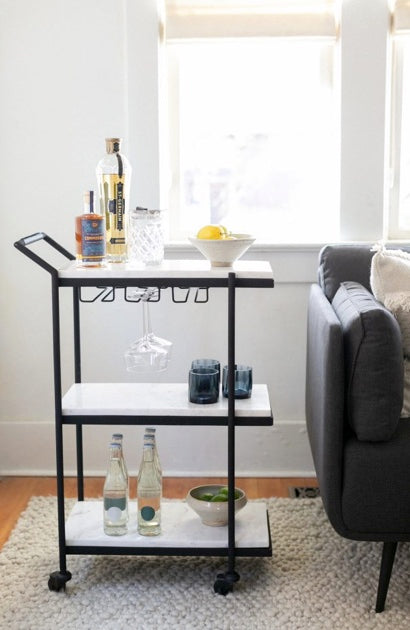 After Hours Bar Cart White by Moe's Home at Eve Furniture