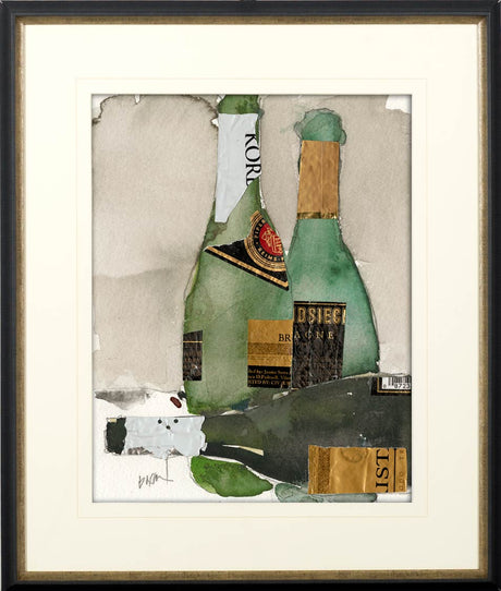 After the Bubbly II by Samuel Dixon a Hand Embellished Textured Framed Art Print Matted under Glass by Mercana at Eve Furniture