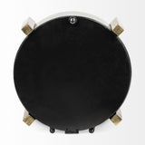 Agar Black Metal Round Table Clock by Mercana at Eve Furniture