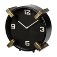 Agar Black Metal Round Table Clock by Mercana at Eve Furniture
