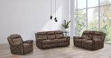 Agata Brown Glider Recliner Loveseat by Furniture of America at Eve Furniture