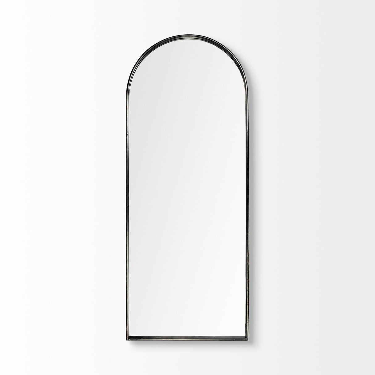 Agatha Rounded Arch Black Metal Frame Full Length Mirror by Mercana at Eve Furniture