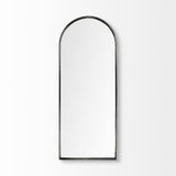 Agatha Rounded Arch Black Metal Frame Full Length Mirror by Mercana at Eve Furniture