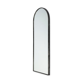 Agatha Rounded Arch Black Metal Frame Full Length Mirror by Mercana at Eve Furniture