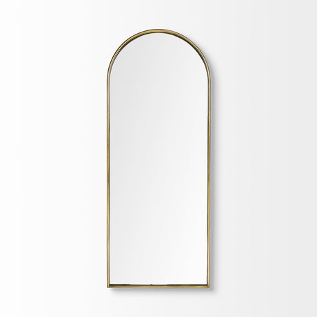 Agatha Rounded Arch Gold Metal Frame Full Length Mirror by Mercana at Eve Furniture