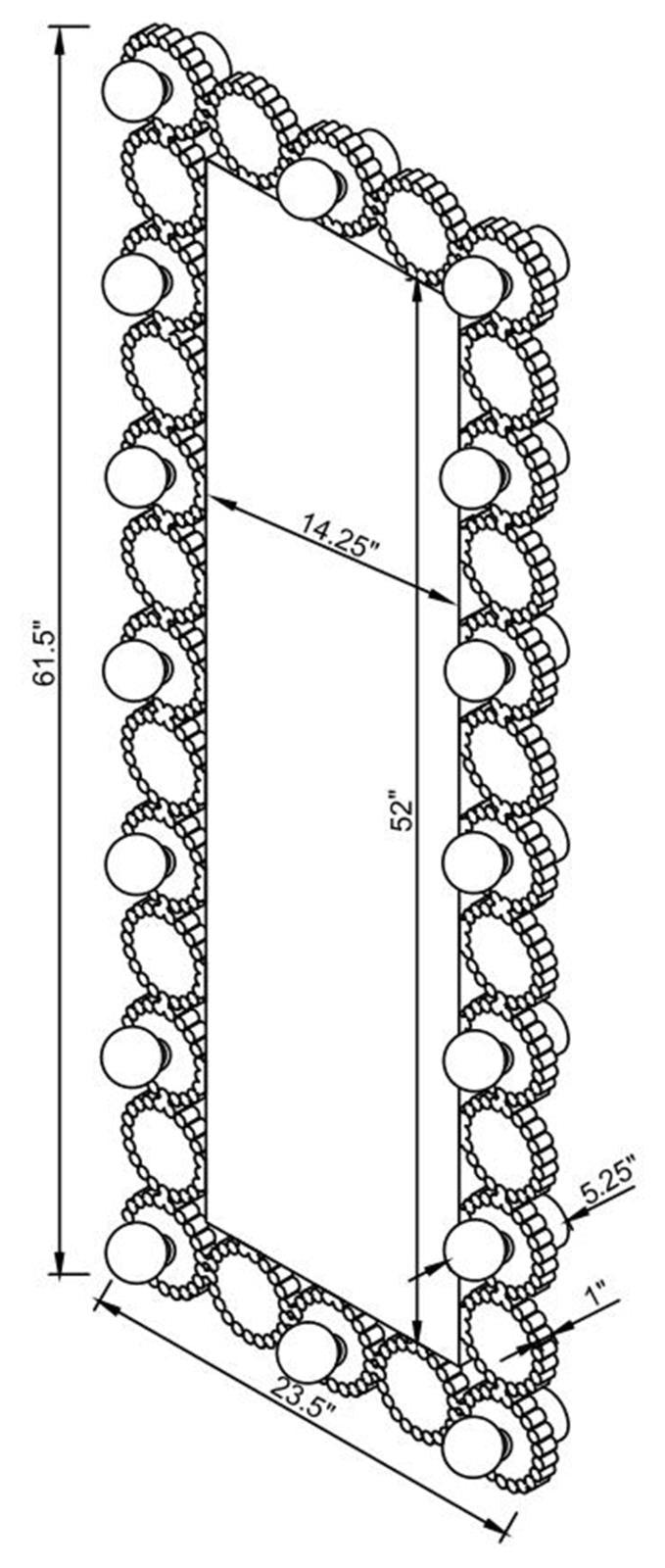 Aghes Mirror Rectangular Wall Mirror with LED Lighting by Coaster at Eve Furniture