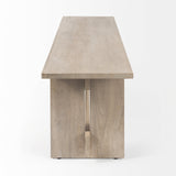 Aida 18H Light Gray Wood Dining Bench by Mercana at Eve Furniture