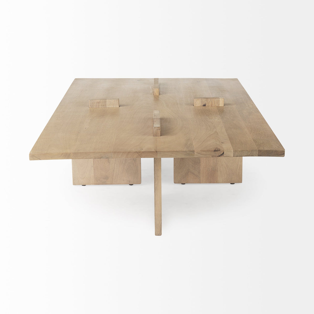 Aida 56 x 34 Rectangular Light Brown Wood Coffee Table by Mercana at Eve Furniture