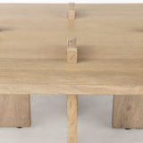 Aida 56 x 34 Rectangular Light Brown Wood Coffee Table by Mercana at Eve Furniture