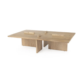 Aida 56 x 34 Rectangular Light Brown Wood Coffee Table by Mercana at Eve Furniture