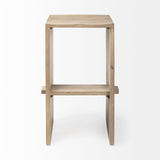 Aida Light Brown Wood Bar Stool by Mercana at Eve Furniture