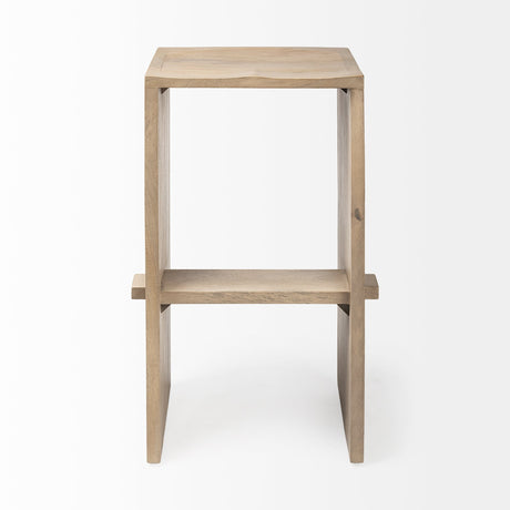 Aida Light Brown Wood Bar Stool by Mercana at Eve Furniture