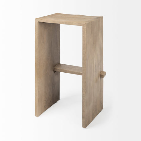 Aida Light Brown Wood Bar Stool by Mercana at Eve Furniture