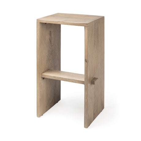 Aida Light Brown Wood Bar Stool by Mercana at Eve Furniture