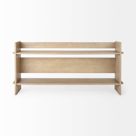 Aida Light Brown Wood Console Table by Mercana at Eve Furniture