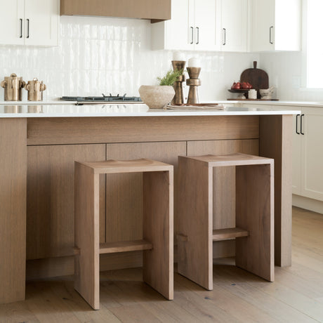 Aida Light Brown Wood Counter Stool by Mercana at Eve Furniture