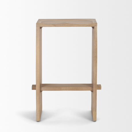 Aida Light Brown Wood Counter Stool by Mercana at Eve Furniture