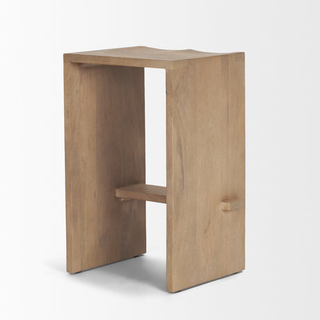 Aida Light Brown Wood Counter Stool by Mercana at Eve Furniture