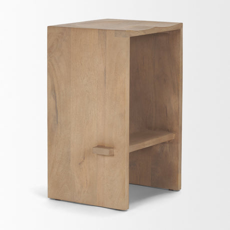 Aida Light Brown Wood Counter Stool by Mercana at Eve Furniture
