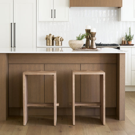 Aida Light Brown Wood Counter Stool by Mercana at Eve Furniture