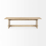 Aida Light Brown Wood Dining Bench by Mercana at Eve Furniture