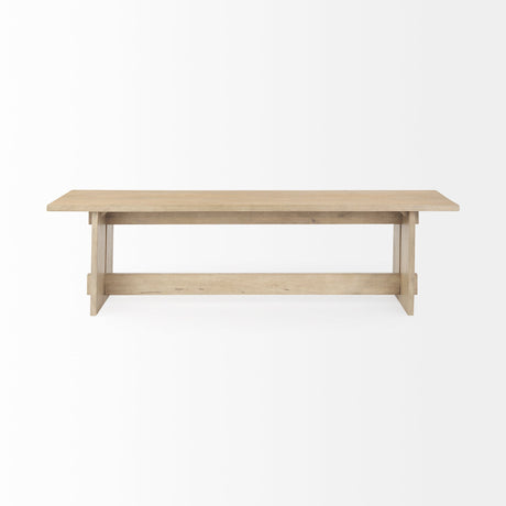 Aida Light Brown Wood Dining Bench by Mercana at Eve Furniture