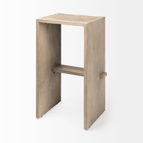 Aida Light Gray Wood Bar Stool by Mercana at Eve Furniture