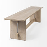 Aida Light Gray Wood Dining Bench by Mercana at Eve Furniture