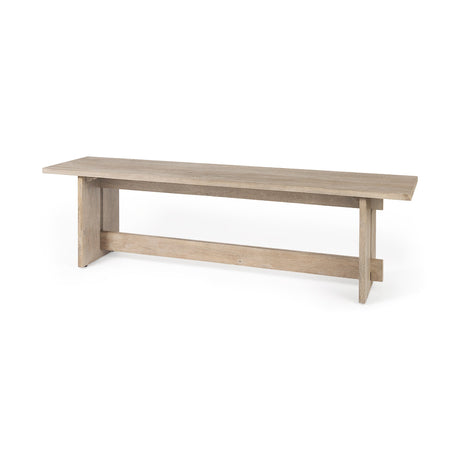 Aida Light Gray Wood Dining Bench by Mercana at Eve Furniture