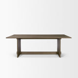 Aida 84" Rectangular Medium Brown Oak Wood Dining Table by Mercana at Eve Furniture