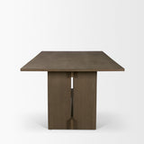 Aida 84" Rectangular Medium Brown Oak Wood Dining Table by Mercana at Eve Furniture