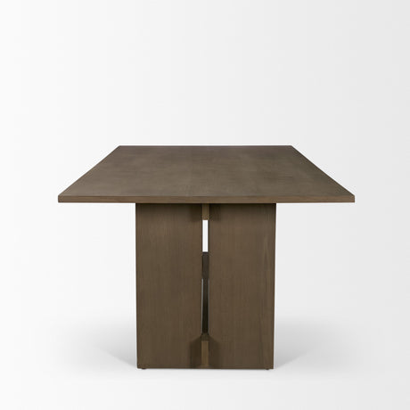 Aida Rectangular Medium Brown Oak Wood Dining Table by Mercana at Eve Furniture