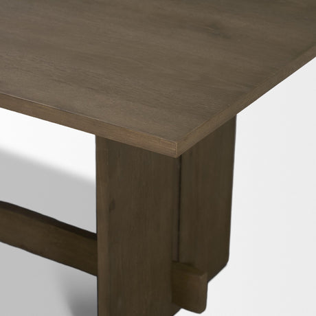 Aida Rectangular Medium Brown Oak Wood Dining Table by Mercana at Eve Furniture