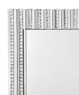 Aideen Silver Rectangular Wall Mirror with Vertical Stripes of Faux Crystals by Coaster at Eve Furniture