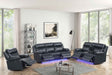 Aiden Black Leather Gel 3-Piece Manual Reclining Set by Happy Homes at Eve Furniture