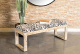 Aiden Black/White Sled Leg Upholstered Accent Bench by Coaster at Eve Furniture