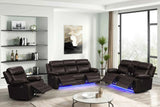 Aiden Brown Leather Gel 3-Piece Manual Reclining Set